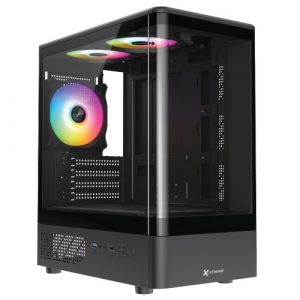 XTREME C31B M-ATX BLACK CASE TEMPERED GLASS WITH 3 RGB FAN WITHOUT PSU