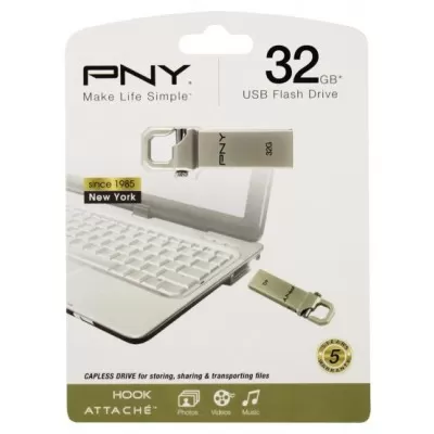 PNY HOOK ATTACHE 32 GB USB 3.0 MOBILE DISK DRIVE